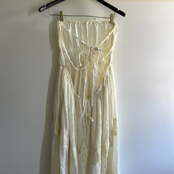 Free People Taking Sides Maxi Dress Size XL NWT Ivory - Picture 15 of 16
